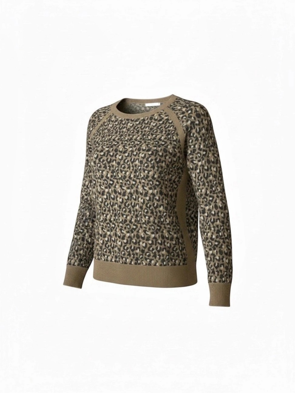 Leopard Print Crewneck Sweater in Brown & Black Like New